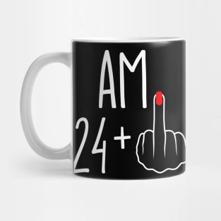 Vintage 25th Birthday I Am 24 Plus 1 Middle Finger Mug